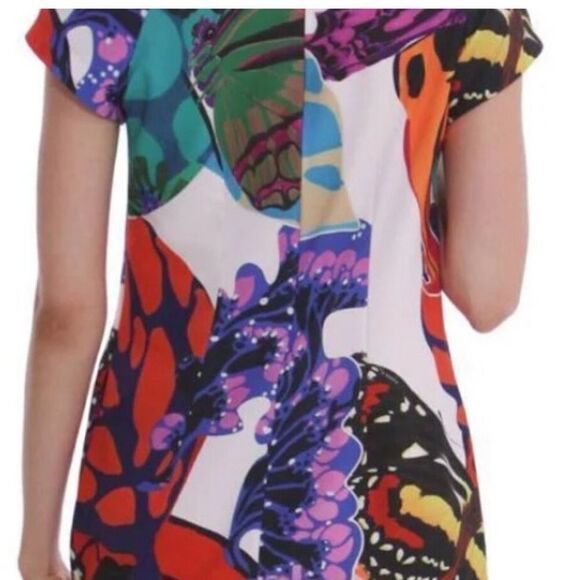 Desigual by Christian Lacroix Multicolored Butterfly Print and Tropical Flowers. - Picture 2 of 12